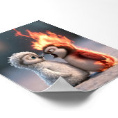 Amber & Frosty Fire and Ice Penguin Poster ポスター (角)