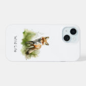 Amber Gaze: Meadow Fox カスタムデザイン iPhone 15ケース (裏面横)