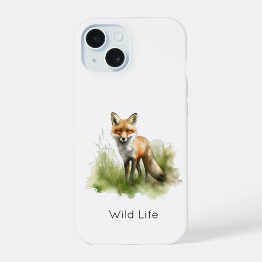 Amber Gaze: Meadow Fox カスタムデザイン iPhone 15ケース (裏面)