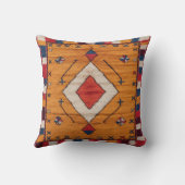 Amber Glow」モロッコ・キリム・ピロー： クッション (裏面)