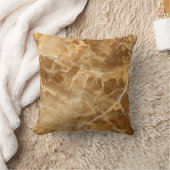 Amber Gold Marble Throw Pillow クッション (ブランケット)