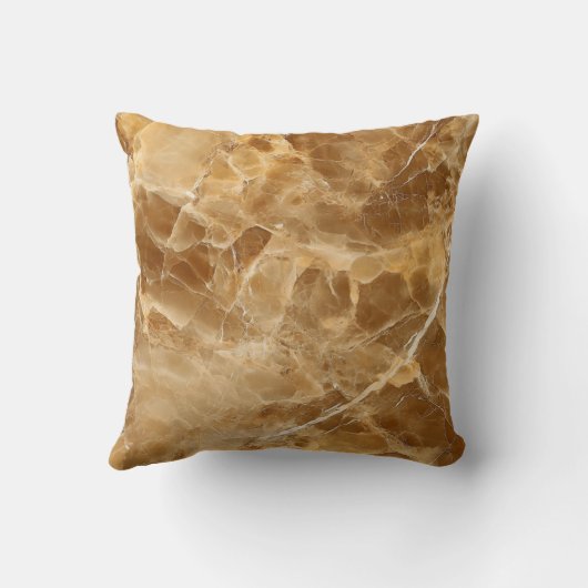 Amber Gold Marble Throw Pillow クッション (裏面)