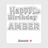 Amber Happy Birthday silver Aufkleber Sticker シール (シート)