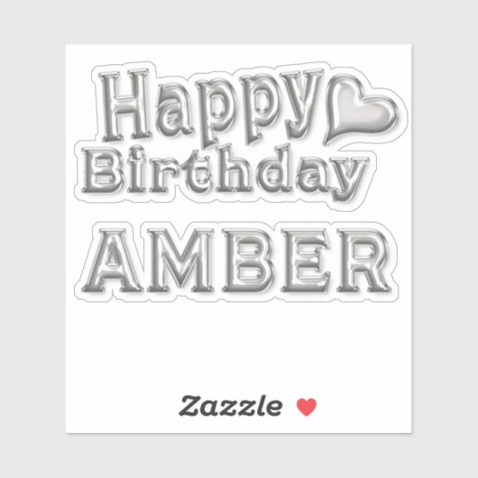 Amber Happy Birthday silver Aufkleber Sticker シール (シート)