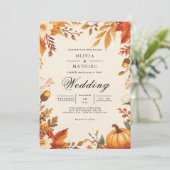 Amber Leaf Autumn Arch Wedding 招待状 (スタンド正面)