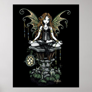 "Amber" Lotus Nature Fairy Poster ポスター