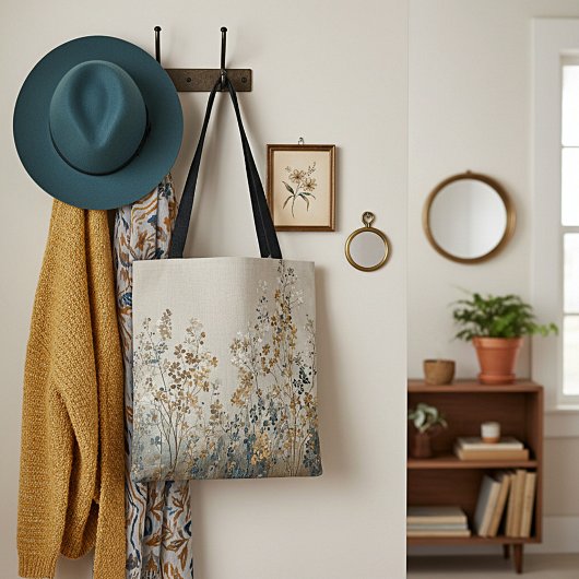 Amber meadow floral トートバッグ