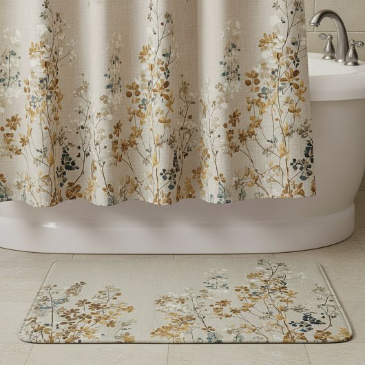 Amber meadow floral バスマット