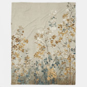 Amber meadow floral フリースブランケット (正面)