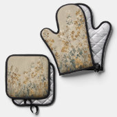 Amber meadow floral 鍋つかみ&鍋敷きセット (正面/裏面)