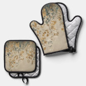 Amber meadow floral 鍋つかみ&鍋敷きセット (正面/裏面)
