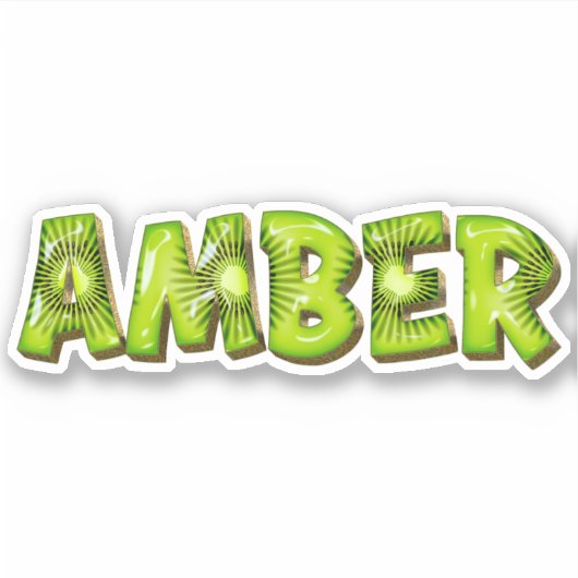 Amber Name Kiwi Design Aufkleber Sticker シール (正面)