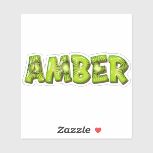 Amber Name Kiwi Design Aufkleber Sticker シール (シート)