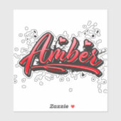 Amber red Heart Graffiti Aufkleber Sticker シール (シート)