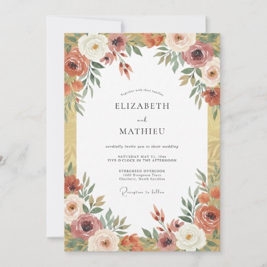 Amber Rich Harvest Wedding 招待状 (正面)