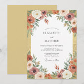 Amber Rich Harvest Wedding 招待状 (正面/裏面)