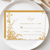 Amber Romantic Botanical Garden Wedding 出欠カード