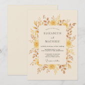 Amber Soft Floral Romance Wedding 招待状 (正面/裏面)