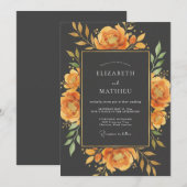 Amber Striking Autumn Wedding 招待状 (正面/裏面)