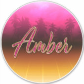 Amber Vorname Name golden pink Aufkleber Sticker シール (正面)