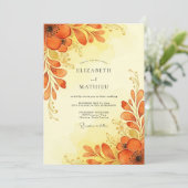 Amber Watercolor Autumn Wedding 招待状 (スタンド正面)