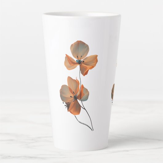 Amber Whisper Petals in the Dark Quiet Bloom Ember カフェラテマグ (正面)