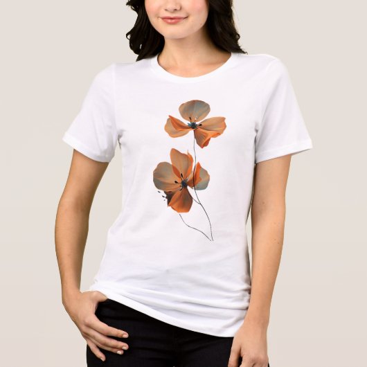 Amber Whisper Petals in the Dark Quiet Bloom Ember トライブレンドＴシャツ (正面)