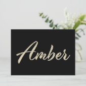 Amber white gold Handwriting Karte カード (スタンド正面)