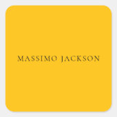 Amber Yellow Minimalist Plain Modern Aesthetic スクエアシール (正面)