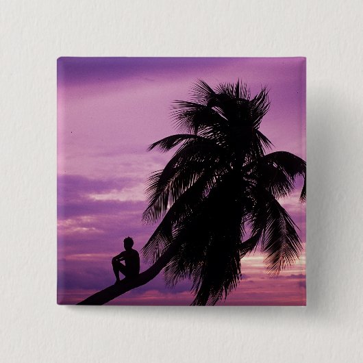 Ambergris Caye、ベリーズ、中米。 缶バッジ (正面)