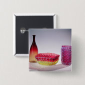 Amberinaのボトル、ニューイングランドGlass Company 1885年 缶バッジ (正面&裏面)