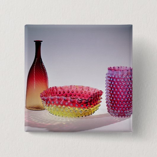 Amberinaのボトル、ニューイングランドGlass Company 1885年 缶バッジ (正面)