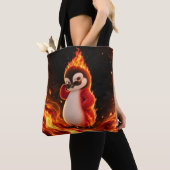 Amberlicious Fire Penguin Sunglasses Funny トートバッグ (クローズアップ)