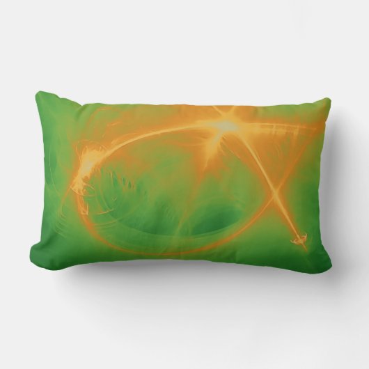 Amberlightの緑および黄色の軽い経験 ランバークッション (正面)