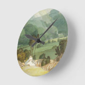 Ambleside, 1786 （ペンとインクを使用してグラフィックを上書き） ラウンド壁時計 (傾斜)