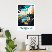 Ambleside Vintage Travel Poster Ski National Park ポスター (ホームオフィス)
