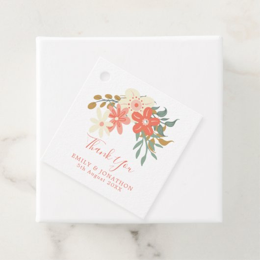 Ambrose Coral花模様名メッセー結婚ジ フェイバータグ (インサイチュ)