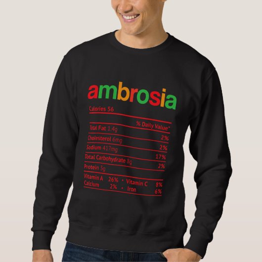 Ambrosia Nutrition Fact感謝クリスマス スウェットシャツ (正面)