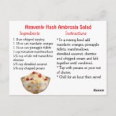 Ambrosia Salad Recipe Card ポストカード (裏面)
