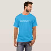 AMBSロゴが中央にプリントされた青いメンズTシャツ Tシャツ (正面フル)