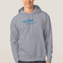 AMBSロゴのグレーのメンズフーディ