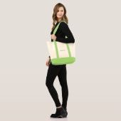 AMBS tote bag with green trim トートバッグ (正面(モデル))