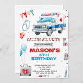 Ambulance party theme invitation 招待状 (正面/裏面)