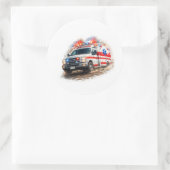 Ambulance Rescue Hero ラウンドシール (バッグ)