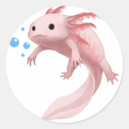 Ambystoma MexicanumかわいいAxolotlティーンズトドラーキッド ラウンドシール (正面)