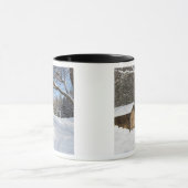 AMCのリトルリフォード池の雪景色 マグカップ (中央)