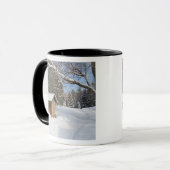AMCのリトルリフォード池の雪景色 マグカップ (正面左)