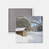 AMCのリトルリフォード池の雪景色 マグネット (正面/裏面)