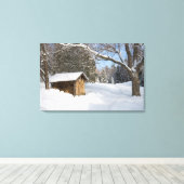 AMCのリトル・リフォード池の雪景色 キャンバスプリント (インサイチュ (ウッドフロア))