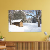 AMCのリトル・リフォード池の雪景色 キャンバスプリント (インサイチュ (リビング))